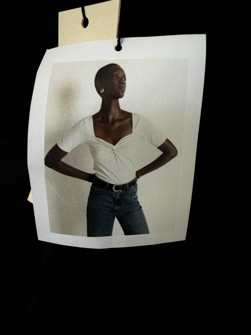 Nation LTD Lana Twisted Top Black Size XS NWT Pima Cotton Sweetheart $128 - Picture 5 of 6